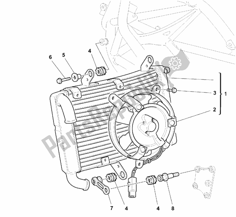 Todas las partes para Enfriador De Agua de Ducati Superbike 996 SPS 1999